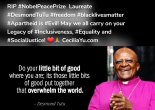 RIP #NobelPeacePrize Laureate #DesmondTuTu #freedom #blacklivesmatter #Apartheid is #Evil! May we all carry on your Legacy of #Inclusiveness, #Equality and #SocialJustice! ❤️🙏 CeciliaYu.com